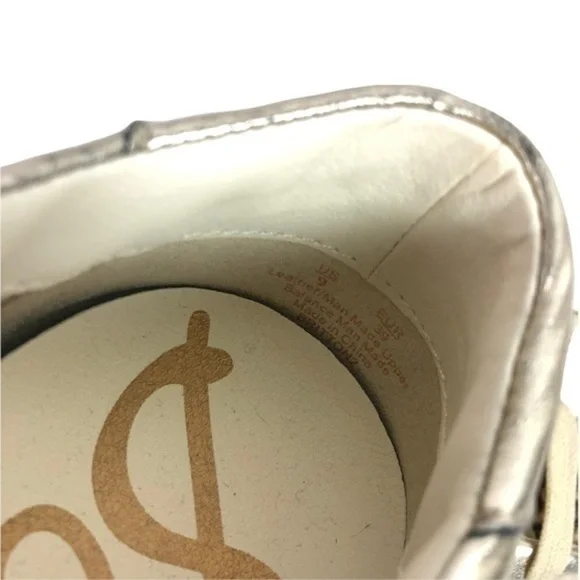 Sam Edelman Leather Leopard Gold Sneakers - Picture 10 of 11